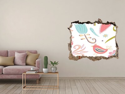 Sticker buco nel muro Il mondo colorato dietro il buco