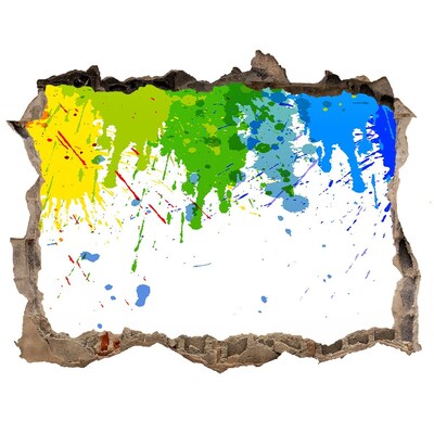 Finto buco nel muro 3D Un'esplosione di colori nel cemento