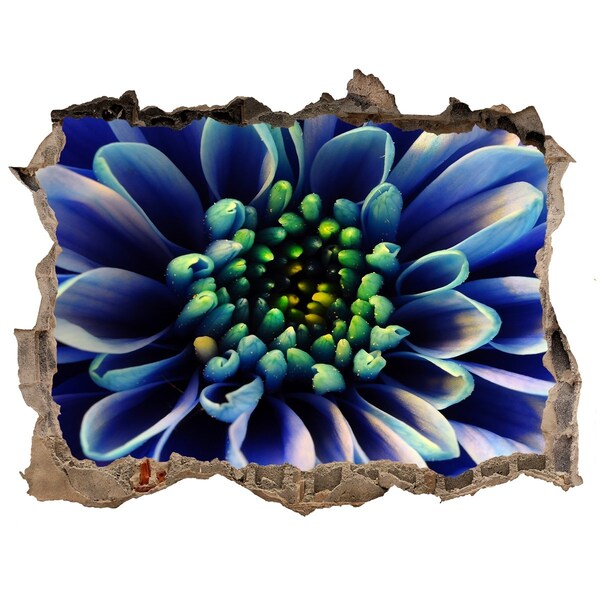 Sticker buco nel muro Un fiore dalle sfumature blu