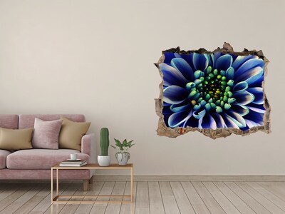 Sticker buco nel muro Un fiore dalle sfumature blu