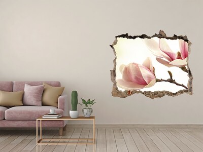 Sticker buco nel muro Fiore di magnolia nel cemento