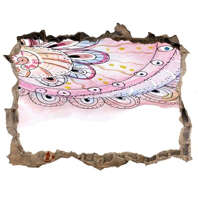 Sticker buco nel muro Motivo colorato su sfondo di cemento