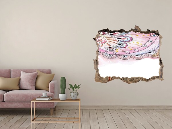 Sticker buco nel muro Motivo colorato su sfondo di cemento