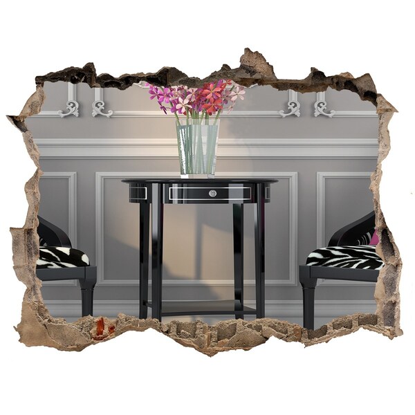 Adesivo buco nel muro Un tavolo dorato in un interno elegante