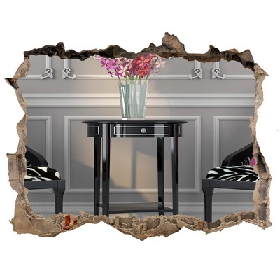 Adesivo buco nel muro Un tavolo dorato in un interno elegante