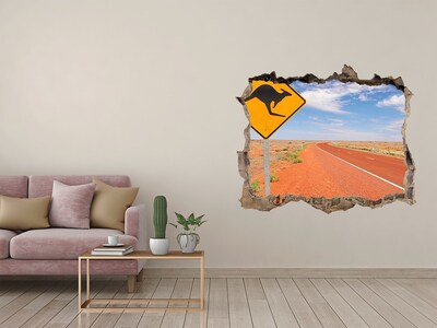 Adesivo buco nel muro Strada nel deserto