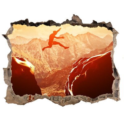 Sticker buco nel muro Salta nell'abisso
