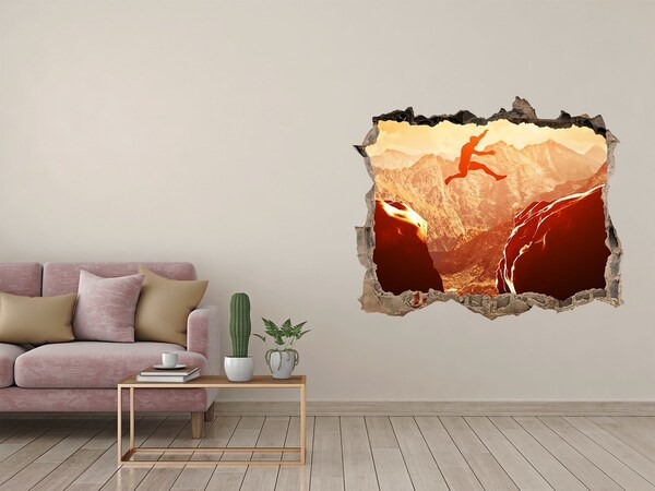 Sticker buco nel muro Salta nell'abisso