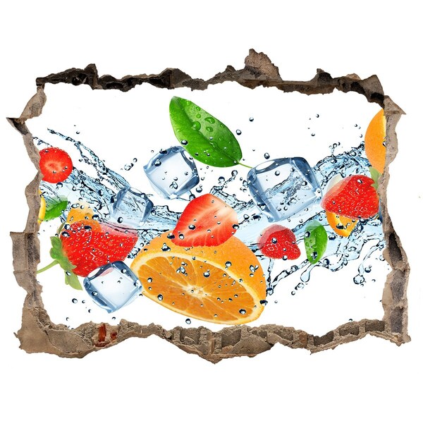 Adesivo buco nel muro Cocktail di frutta in un'esplosione d'acqua