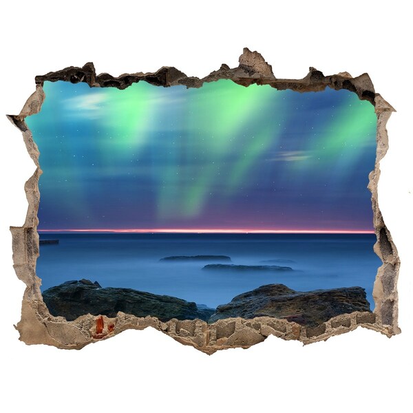 Sticker buco nel muro Aurora boreale sull'oceano