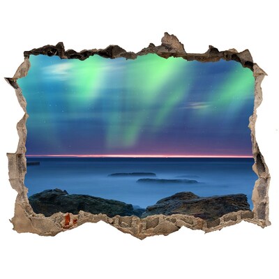 Sticker buco nel muro Aurora boreale sull'oceano