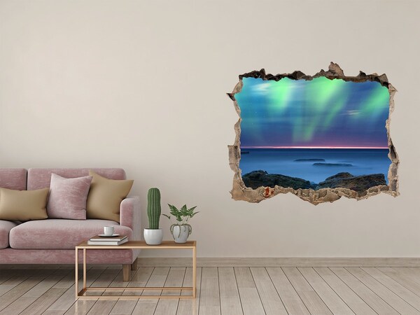Sticker buco nel muro Aurora boreale sull'oceano