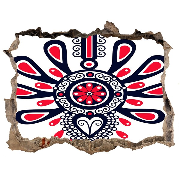 Finto buco nel muro 3D Motivo etnico colorato in un buco nel muro