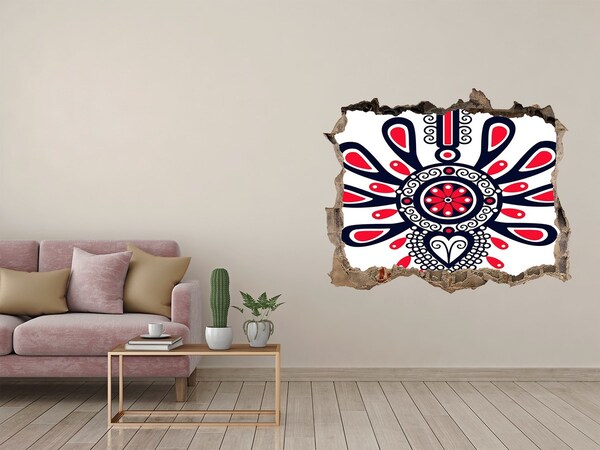 Finto buco nel muro 3D Motivo etnico colorato in un buco nel muro