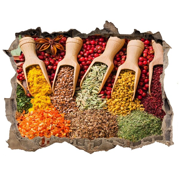 Finto buco nel muro 3D Una cucina piena di spezie