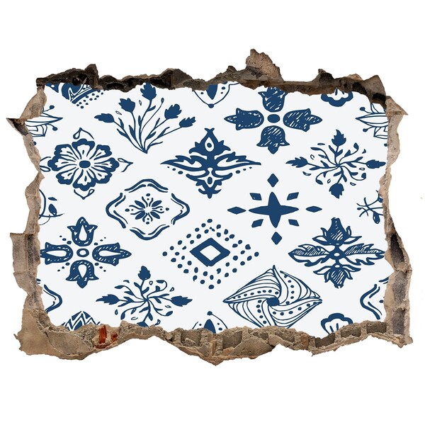 Sticker buco nel muro Motivi floreali sulla parete