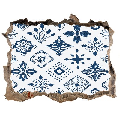 Sticker buco nel muro Motivi floreali sulla parete