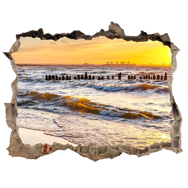 Sticker buco nel muro Tramonto sul mare