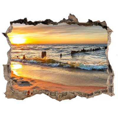 Finto buco nel muro 3D Tramonto sul mare