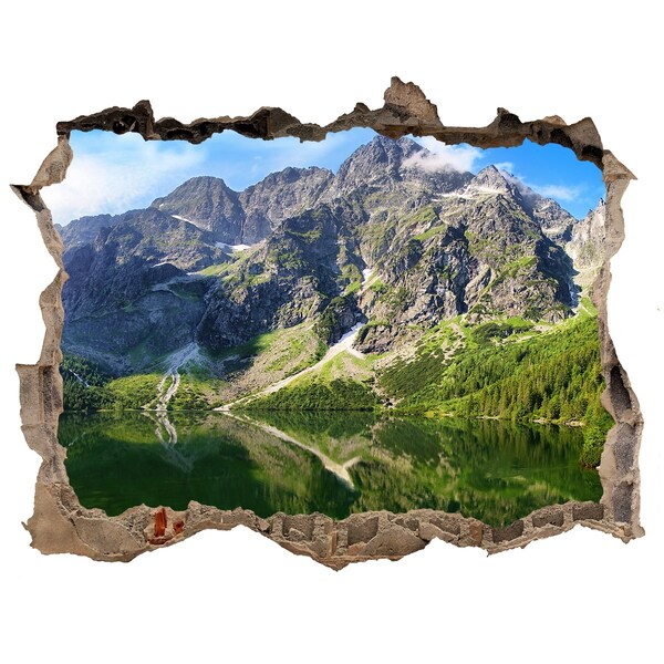 Finto buco nel muro 3D Paesaggio montano con lago