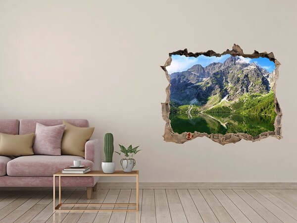 Finto buco nel muro 3D Paesaggio montano con lago