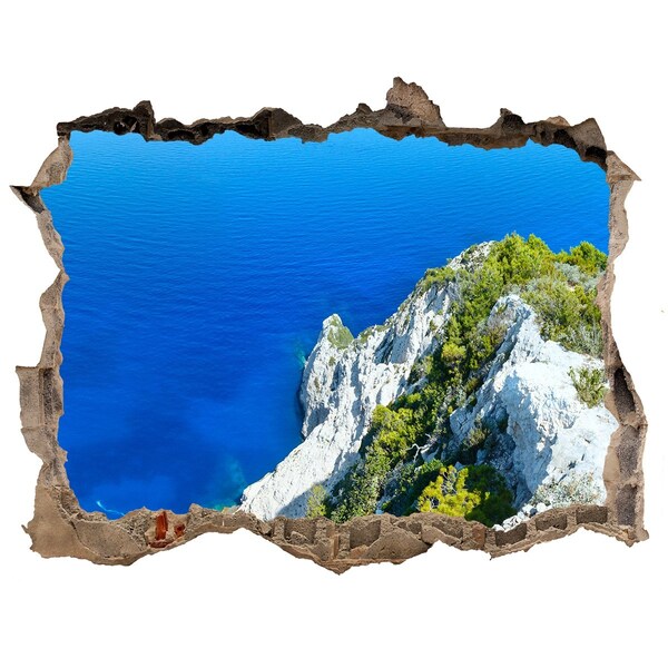 Finto buco nel muro 3D Vista del mare blu