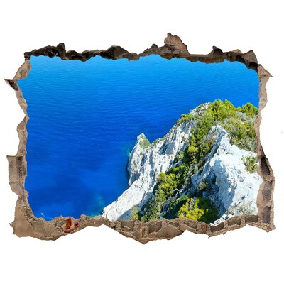 Finto buco nel muro 3D Vista del mare blu