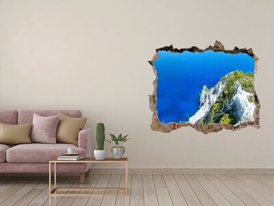 Finto buco nel muro 3D Vista del mare blu