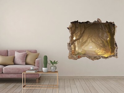 Sticker buco nel muro Un sentiero tra gli alberi