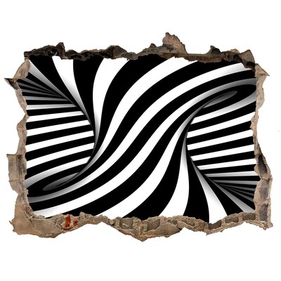 Sticker buco nel muro Illusione ottica in bianco e nero