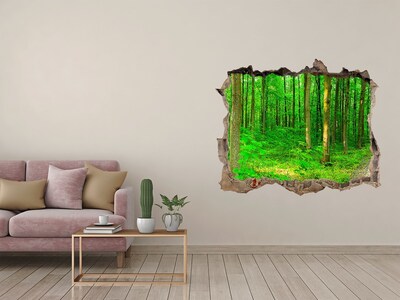 Sticker buco nel muro Foresta verde in un buco nel muro