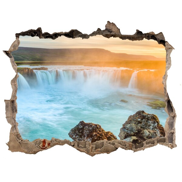 Adesivo buco nel muro Cascata al tramonto