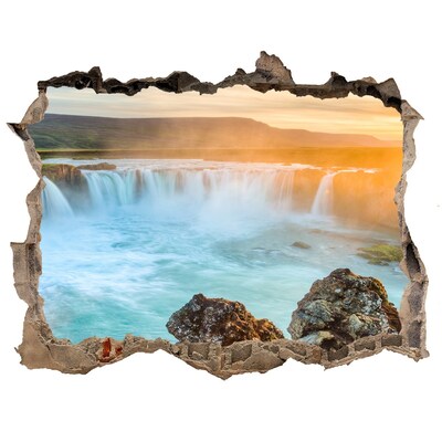 Adesivo buco nel muro Cascata al tramonto