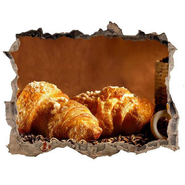 Adesivo buco nel muro Deliziosi croissant in un posticino nascosto.