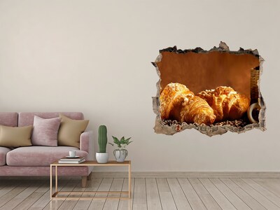Adesivo buco nel muro Deliziosi croissant in un posticino nascosto.