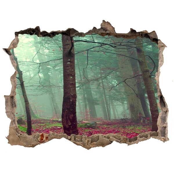 Finto buco nel muro 3D Foresta incantata nella nebbia