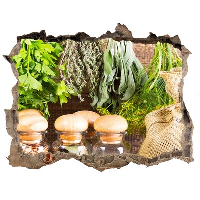 Adesivo buco nel muro Angolo delle erbe aromatiche in cucina