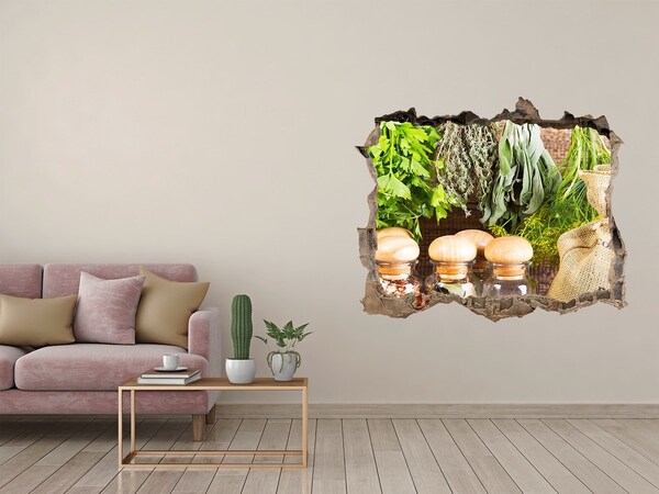 Adesivo buco nel muro Angolo delle erbe aromatiche in cucina