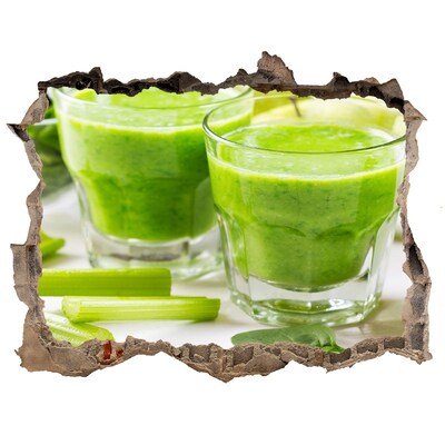 Finto buco nel muro 3D Cocktail salutare verde