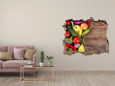 Finto buco nel muro 3D Frutta e verdura in un buco nel muro