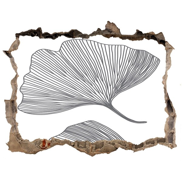 Adesivo buco nel muro Foglie nel cemento