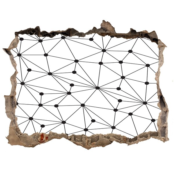 Sticker buco nel muro Rete di connessioni nel muro