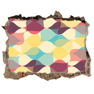 Adesivo buco nel muro Onde colorate sul muro