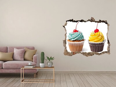 Finto buco nel muro 3D Cupcake deliziosi in un posticino senza pretese.