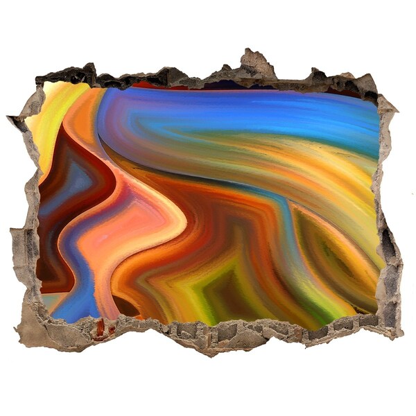 Finto buco nel muro 3D Un paesaggio colorato in un buco nel muro