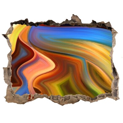 Finto buco nel muro 3D Un paesaggio colorato in un buco nel muro