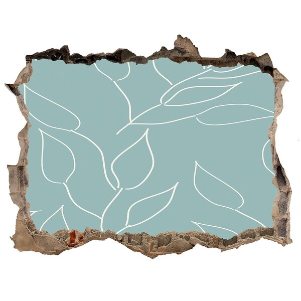 Finto buco nel muro 3D Parete verde con motivo vegetale