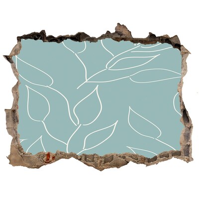 Finto buco nel muro 3D Parete verde con motivo vegetale