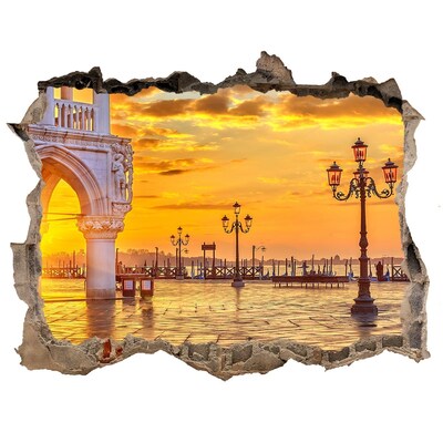 Finto buco nel muro 3D Tramonto a Venezia