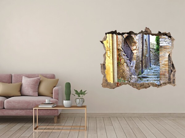 Sticker buco nel muro Le affascinanti vie di una cittadina italiana